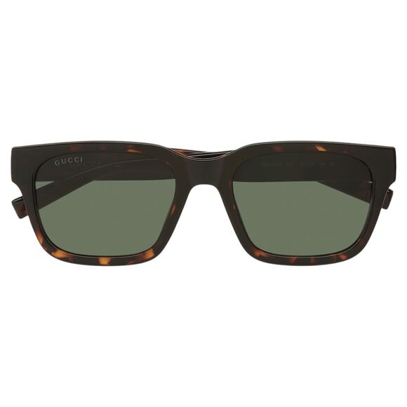 New GUCCI Sunglasses Brown Gold Red Green Web 55-20-145 mm Mens Square - Picture 5 of 9